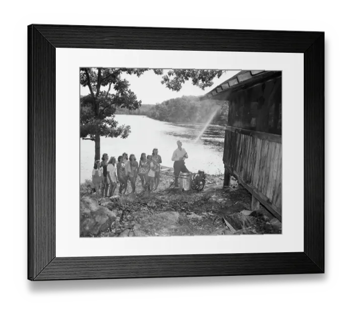 Framed Print : Man Spraying A Camp Building With Ddt Framed Print : Man Spraying A Camp Building With Ddt