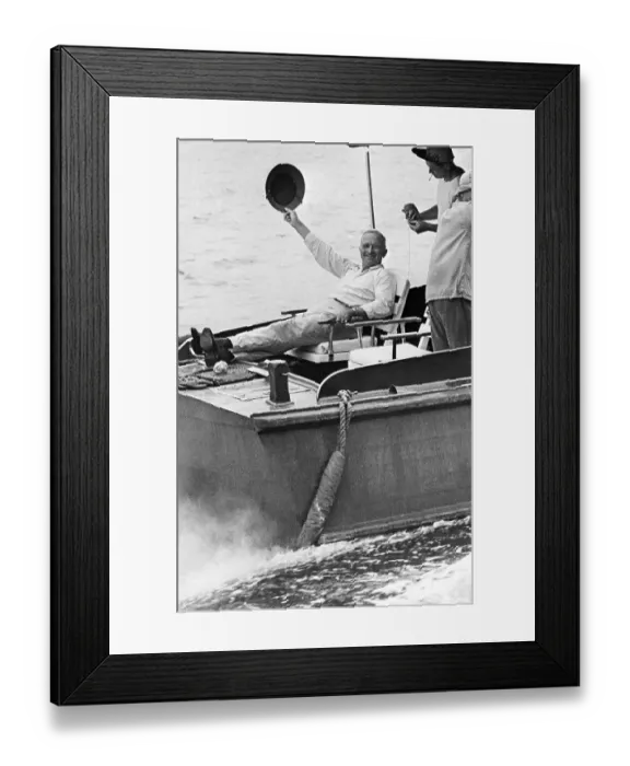 Framed Print : President Truman Fishing In Bermuda Framed Print : President Truman Fishing In Bermuda