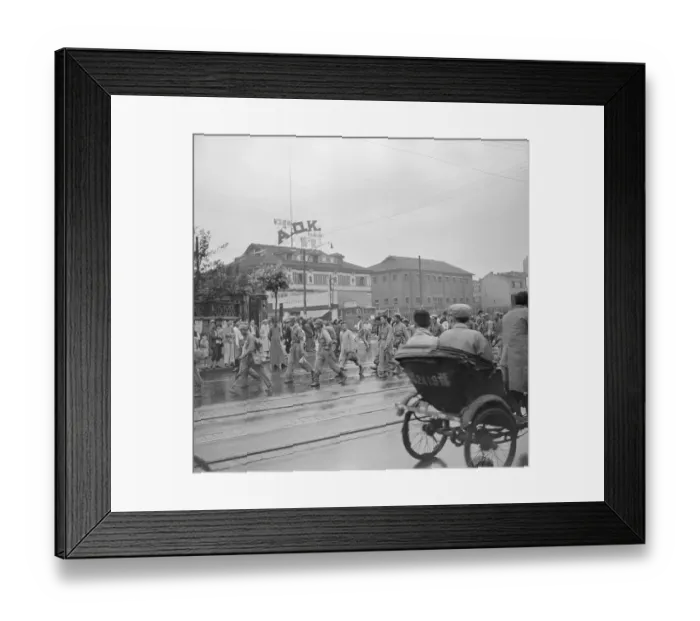 Framed Print : Captive Nationalist Troops March Down Road Framed Print : Captive Nationalist Troops March Down Road