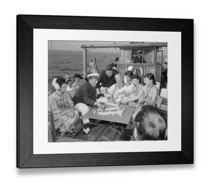 Framed Print : Robert Ripley and Guests Playing Mah Jong on His Yacht Framed Print : Robert Ripley and Guests Playing Mah Jong on His Yacht