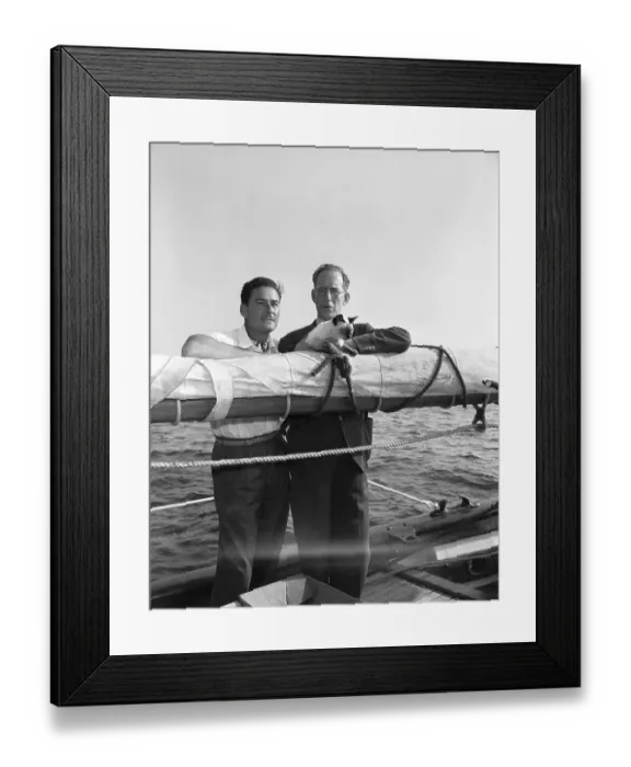Framed Print : Errol Flynn with Father and Cat Framed Print : Errol Flynn with Father and Cat