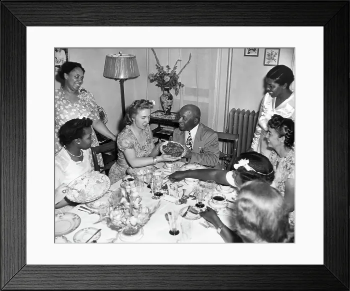 Framed Print : Father Divine Eating Meal with New Wife Framed Print : Father Divine Eating Meal with New Wife
