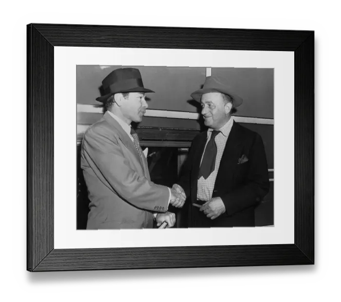 Framed Print : Paul Muni And Ben Hecht Shaking Hands Framed Print : Paul Muni And Ben Hecht Shaking Hands