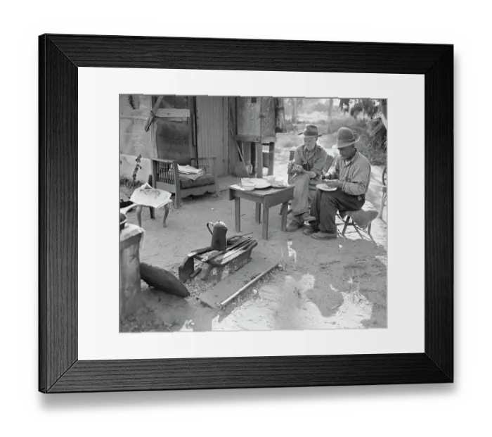 Framed Print : Two Hoboes Sharing a Lunch Framed Print : Two Hoboes Sharing a Lunch
