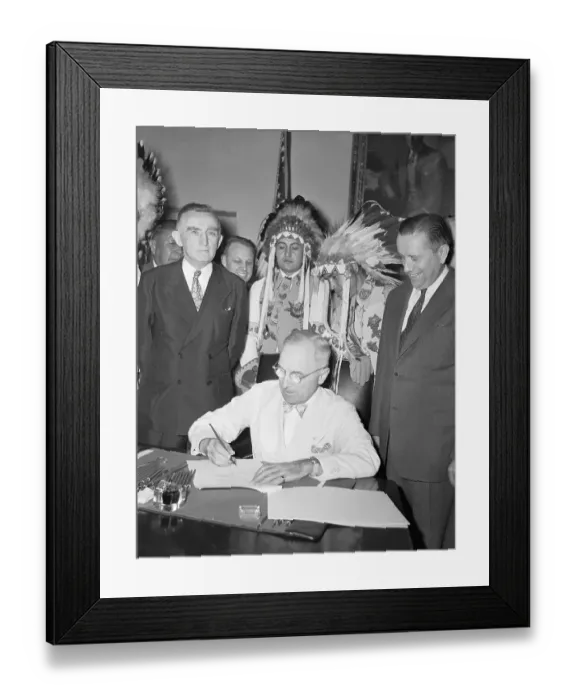 Framed Print : President Truman and Oscar Chapman with Native American Officials Framed Print : President Truman and Oscar Chapman with Native American Officials