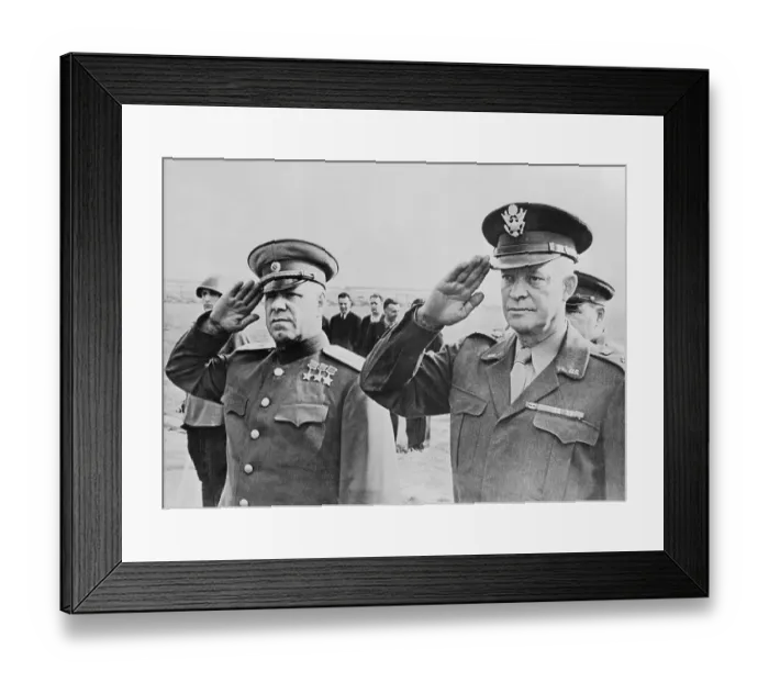 Framed Print : Dwight Eisenhower and Georgi Zhukov Saluting Framed Print : Dwight Eisenhower and Georgi Zhukov Saluting