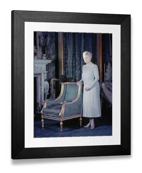 Framed Print : Full Length Photo Of Queen Mary W / Chair Framed Print : Full Length Photo Of Queen Mary W / Chair