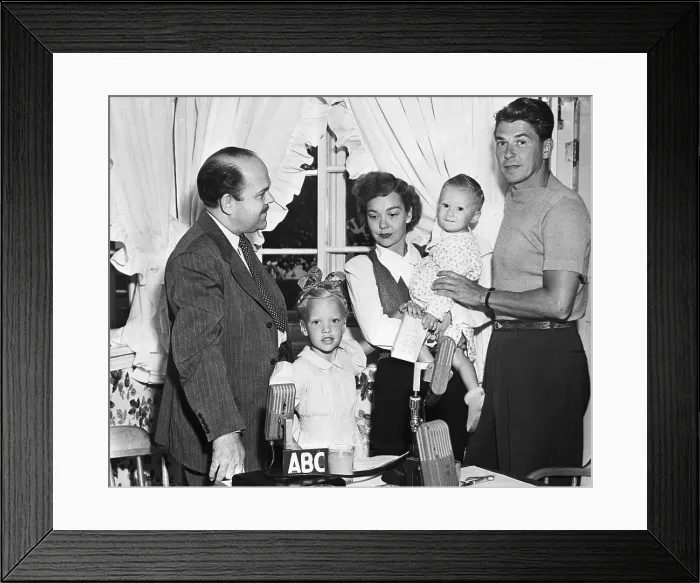 Framed Print : Ronald Reagan and Family Being Interviewed Framed Print : Ronald Reagan and Family Being Interviewed