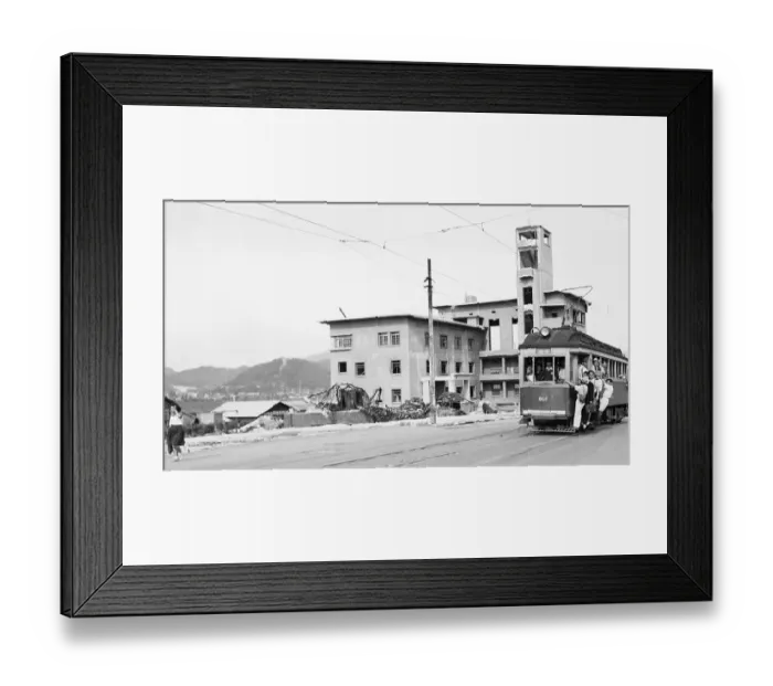 Framed Print : Riding a Trolley After the Atom Bomb Blast Framed Print : Riding a Trolley After the Atom Bomb Blast