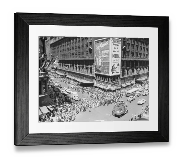Framed Print : Pickets Mingle With Noon-Hour Crowds Framed Print : Pickets Mingle With Noon-Hour Crowds