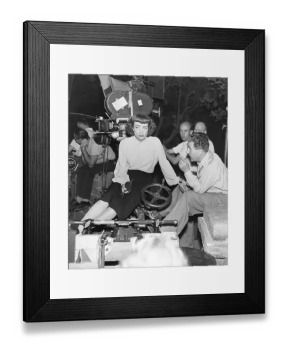 Framed Print : Joan Crawford Listens To Director