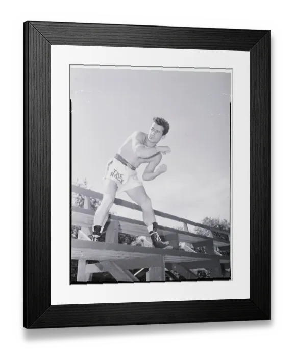 Framed Print : Rocky Graziano Showing Boxing Move Framed Print : Rocky Graziano Showing Boxing Move