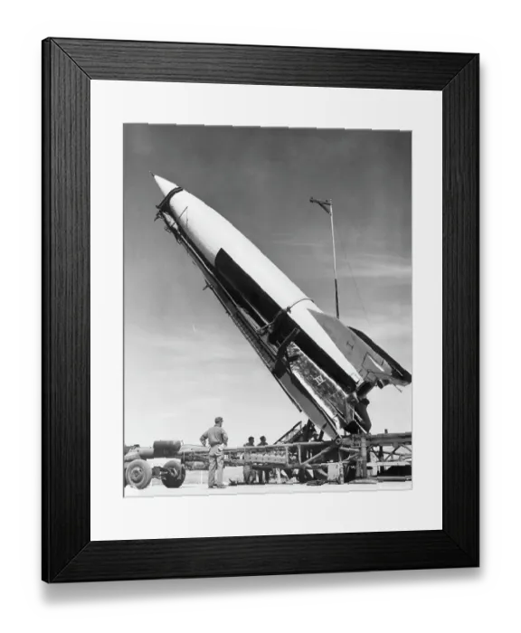 Framed Print : A V-2 Rocket Being Hoisted Into Place Framed Print : A V-2 Rocket Being Hoisted Into Place