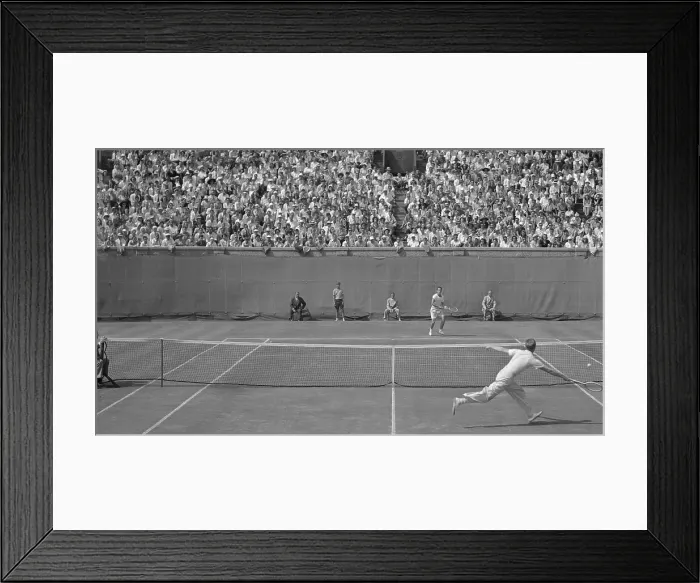 Framed Print : Don Budge Chasing Down Ball