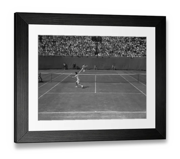 Framed Print : Don Budge Playing Against Bobby Riggs Framed Print : Don Budge Playing Against Bobby Riggs