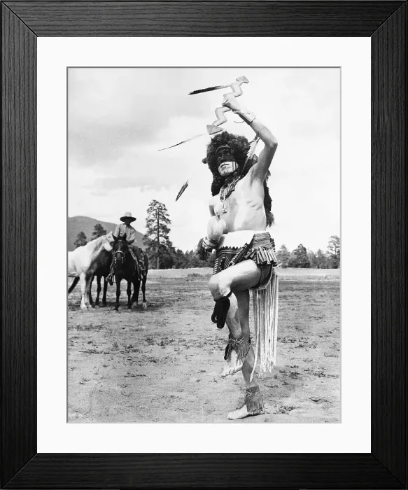 Framed Print : Hopi Man Performing Buffalo Dance Framed Print : Hopi Man Performing Buffalo Dance