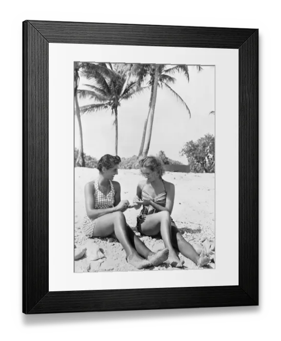 Framed Print : Navy Nurses Sunbathing Framed Print : Navy Nurses Sunbathing