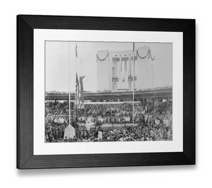 Framed Print : Paul V. McNutt During Flag Raising Ceremony Framed Print : Paul V. McNutt During Flag Raising Ceremony