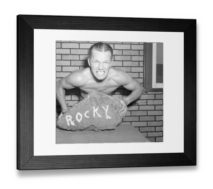 Framed Print : Tony Zale Tries To Crush Rock Framed Print : Tony Zale Tries To Crush Rock