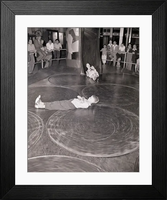 Framed Print : Children (10-12) on whirling discs at Coney Island Framed Print : Children (10-12) on whirling discs at Coney Island
