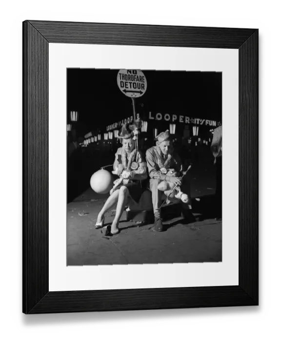 Framed Print : Man and Woman in amusement park Framed Print : Man and Woman in amusement park
