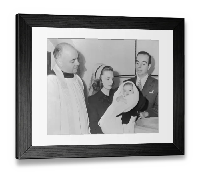 Framed Print : Judy Garland and Vincente Minnelli at Christening of Their Infant Daughter Liza Framed Print : Judy Garland and Vincente Minnelli at Christening of Their Infant Daughter Liza