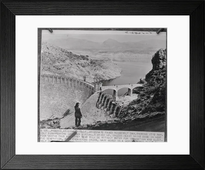 Framed Print : Observer Walking at Dam Site Framed Print : Observer Walking at Dam Site