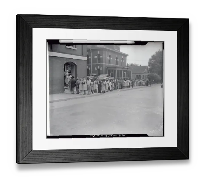 Framed Print : Long Line of Black Citizens Going to Vote Framed Print : Long Line of Black Citizens Going to Vote