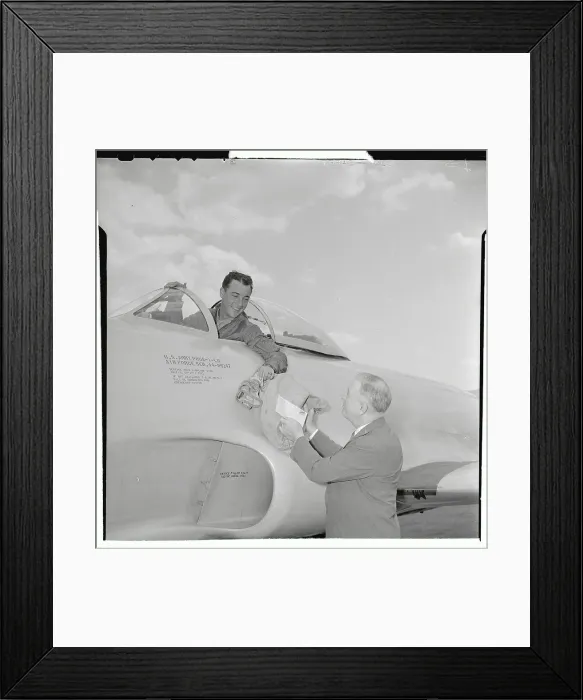 Framed Print : Postmaster Receiving Mail from Pilot Framed Print : Postmaster Receiving Mail from Pilot