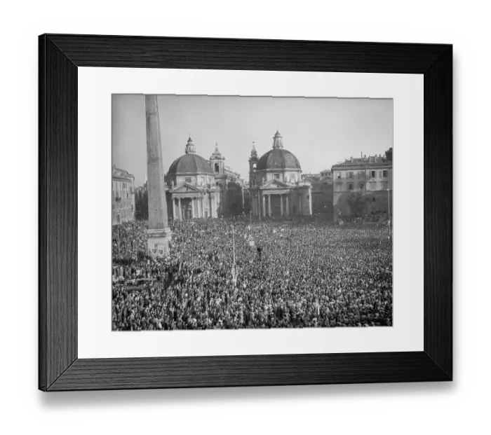 Framed Print : Aerial View of People Demonstrating in Rome Framed Print : Aerial View of People Demonstrating in Rome