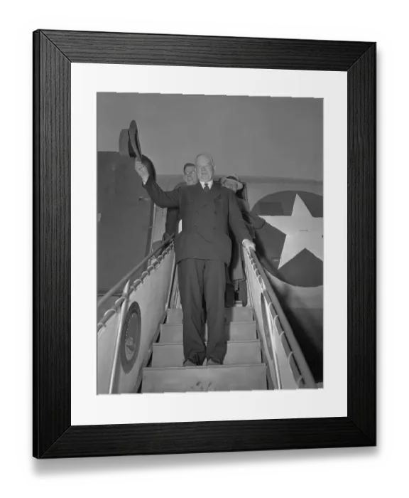 Framed Print : Herbert Hoover Waving from Airplane Framed Print : Herbert Hoover Waving from Airplane