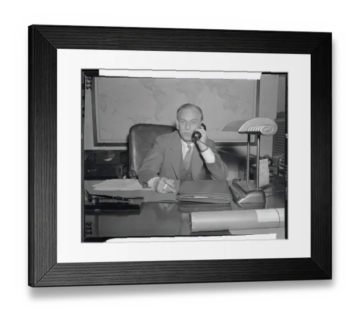 Framed Print : James M Landis Speaking on Telephone Framed Print : James M Landis Speaking on Telephone