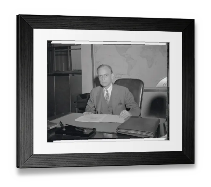 Framed Print : James M Landis Sitting at Desk Framed Print : James M Landis Sitting at Desk