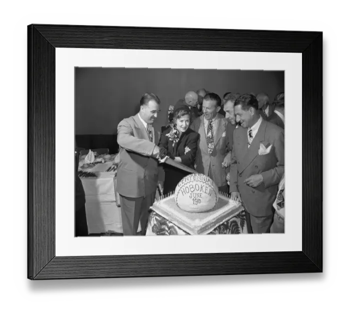 Framed Print : Baseball Anniversary Cake Being Sliced Framed Print : Baseball Anniversary Cake Being Sliced