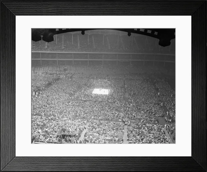 Framed Print : Large Crowd Awaiting Conn Versus Louis Boxing Match Framed Print : Large Crowd Awaiting Conn Versus Louis Boxing Match