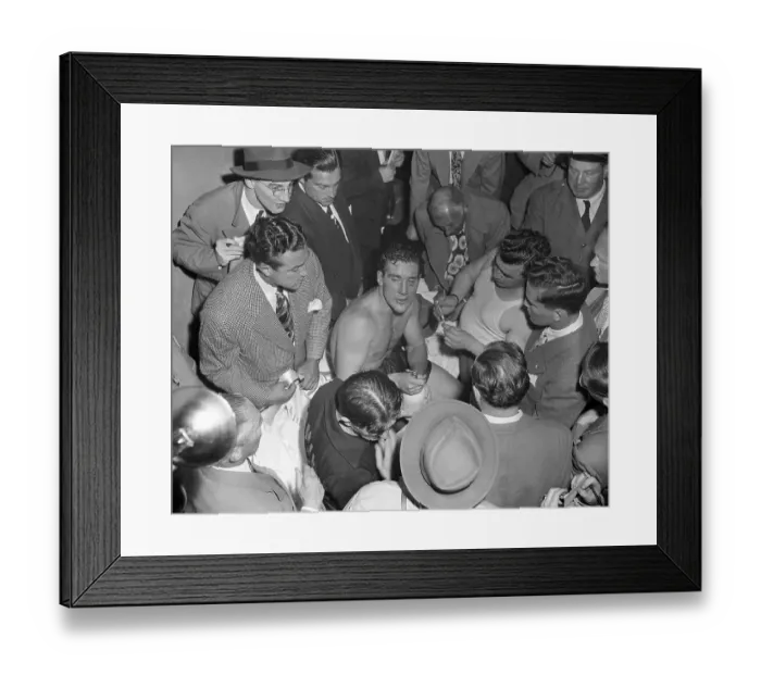 Framed Print : Billy Conn Surrounded by Waiters Framed Print : Billy Conn Surrounded by Waiters
