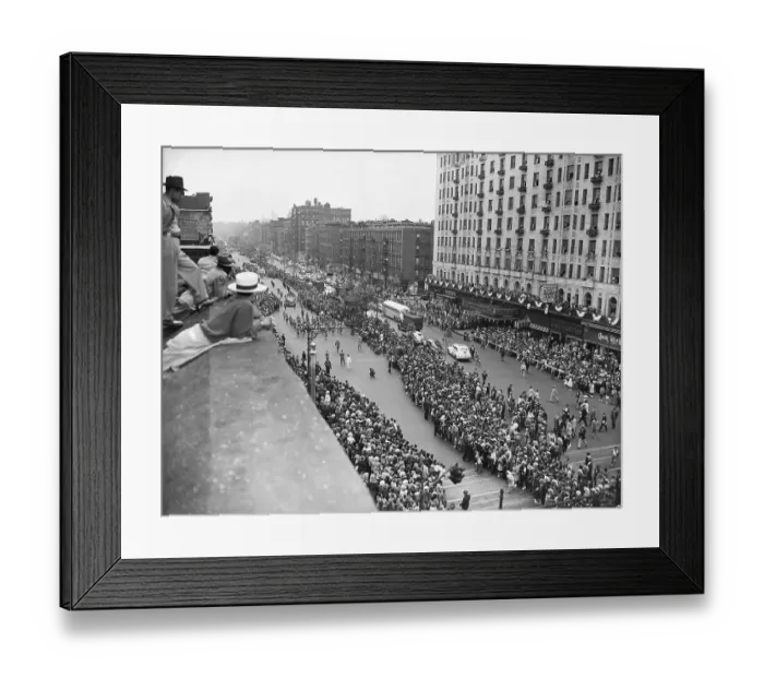 Framed Print : Overhead Of Parade Passing Hotel Theresa Framed Print : Overhead Of Parade Passing Hotel Theresa