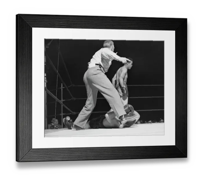 Framed Print : Referee Gesturing to Joe Louis Framed Print : Referee Gesturing to Joe Louis