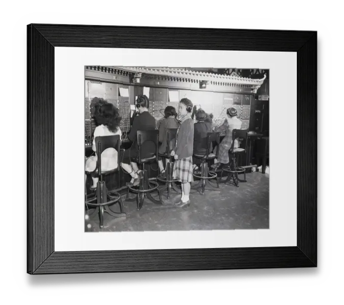Framed Print : Chinese American Women Working Telephone Switchboards Framed Print : Chinese American Women Working Telephone Switchboards