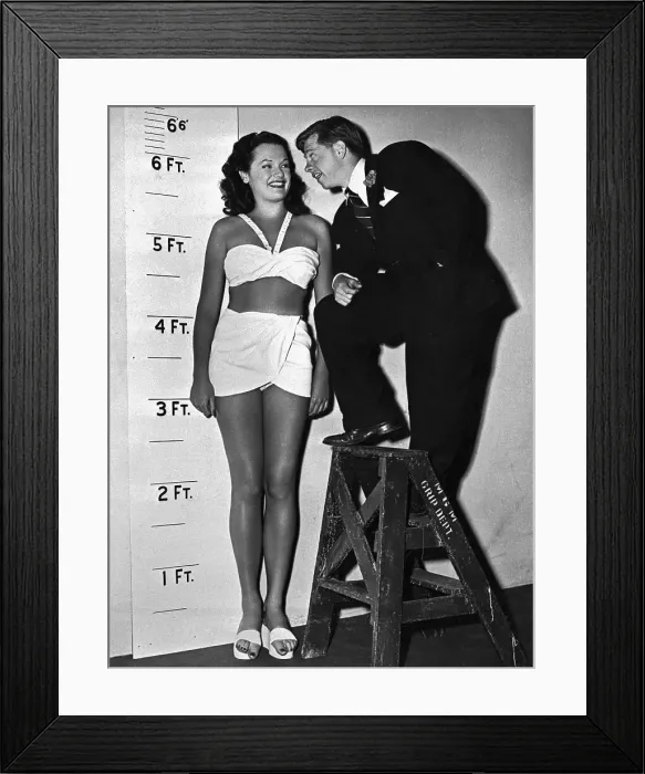 Framed Print : Mickey Rooney on Step Ladder with Costar Framed Print : Mickey Rooney on Step Ladder with Costar