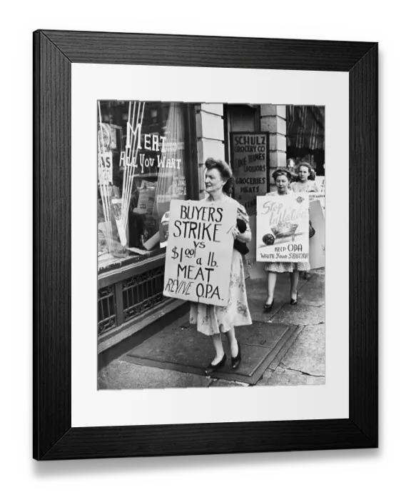 Framed Print : Housewives Protest Meat Prices at Store Framed Print : Housewives Protest Meat Prices at Store