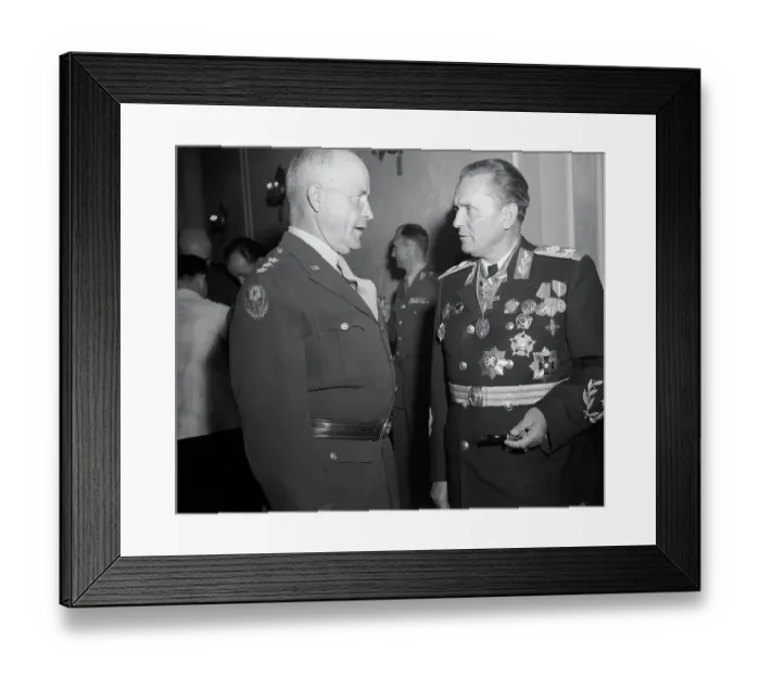 Framed Print : General John C.H. Lee with Marshal Josip Broz Tito