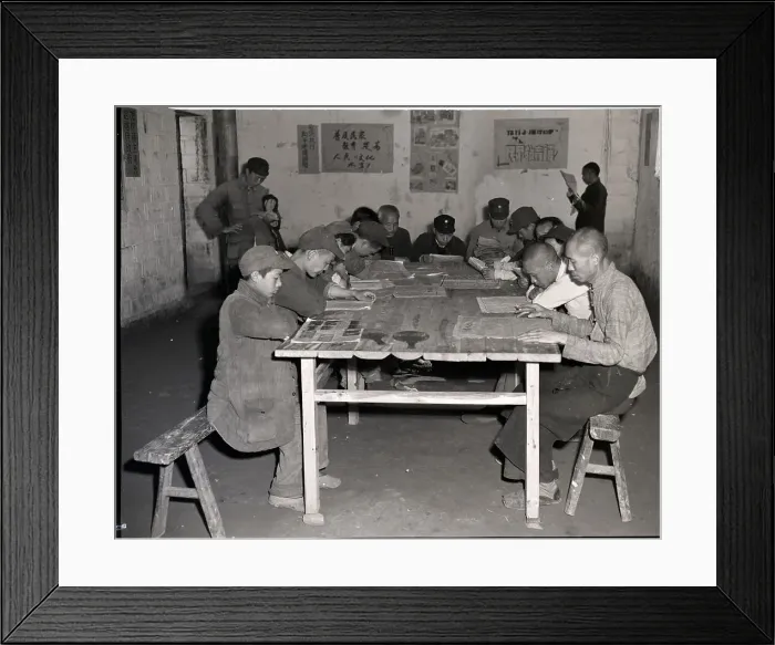 Framed Print : Soldiers and Civilians in Reading Room Framed Print : Soldiers and Civilians in Reading Room