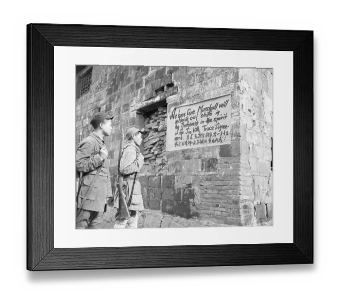 Framed Print : Soldiers Reading Sign Framed Print : Soldiers Reading Sign