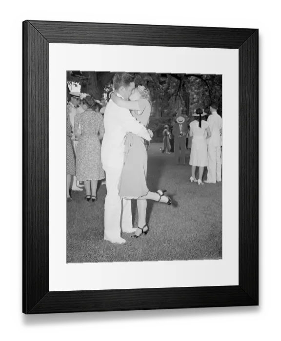 Framed Print : Woman Kissing Naval Academy Graduate