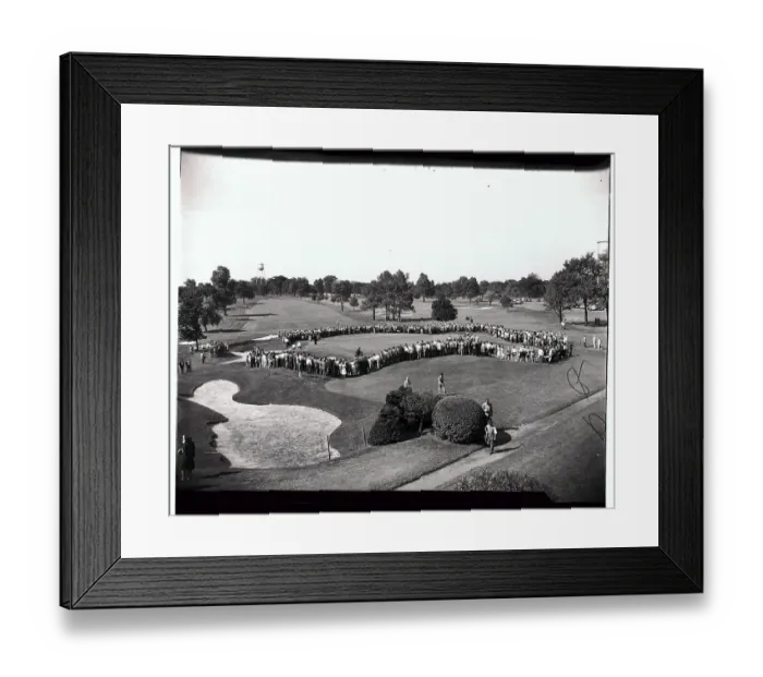 Framed Print : Spectators Surrounding Golf Course Green Framed Print : Spectators Surrounding Golf Course Green