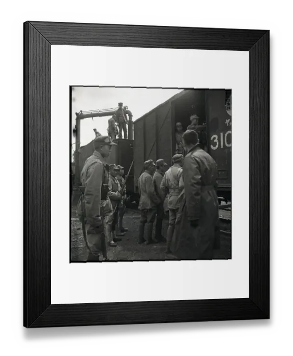 Framed Print : Communist Troops Put Aboard Train Framed Print : Communist Troops Put Aboard Train