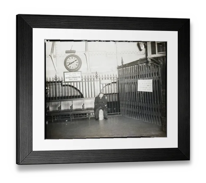 Framed Print : Strike Notice on Long Island Railroad Gate Framed Print : Strike Notice on Long Island Railroad Gate
