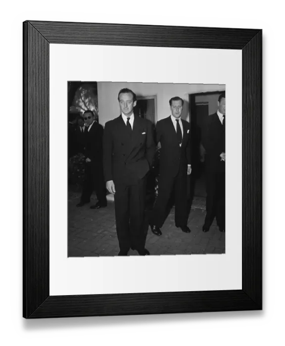 Framed Print : David Niven and Robert Coote Attending a Funeral