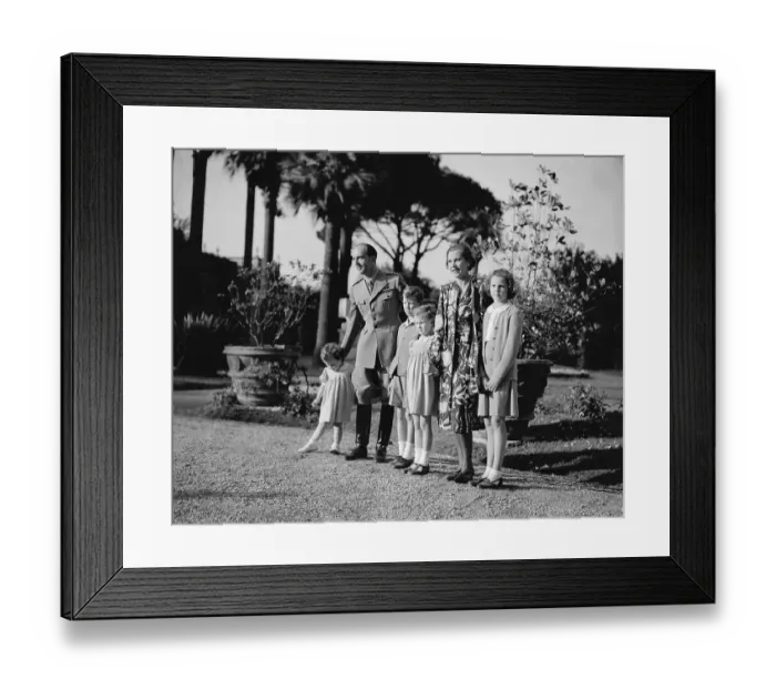 Framed Print : Italian Royal Family Strolling Outside Framed Print : Italian Royal Family Strolling Outside